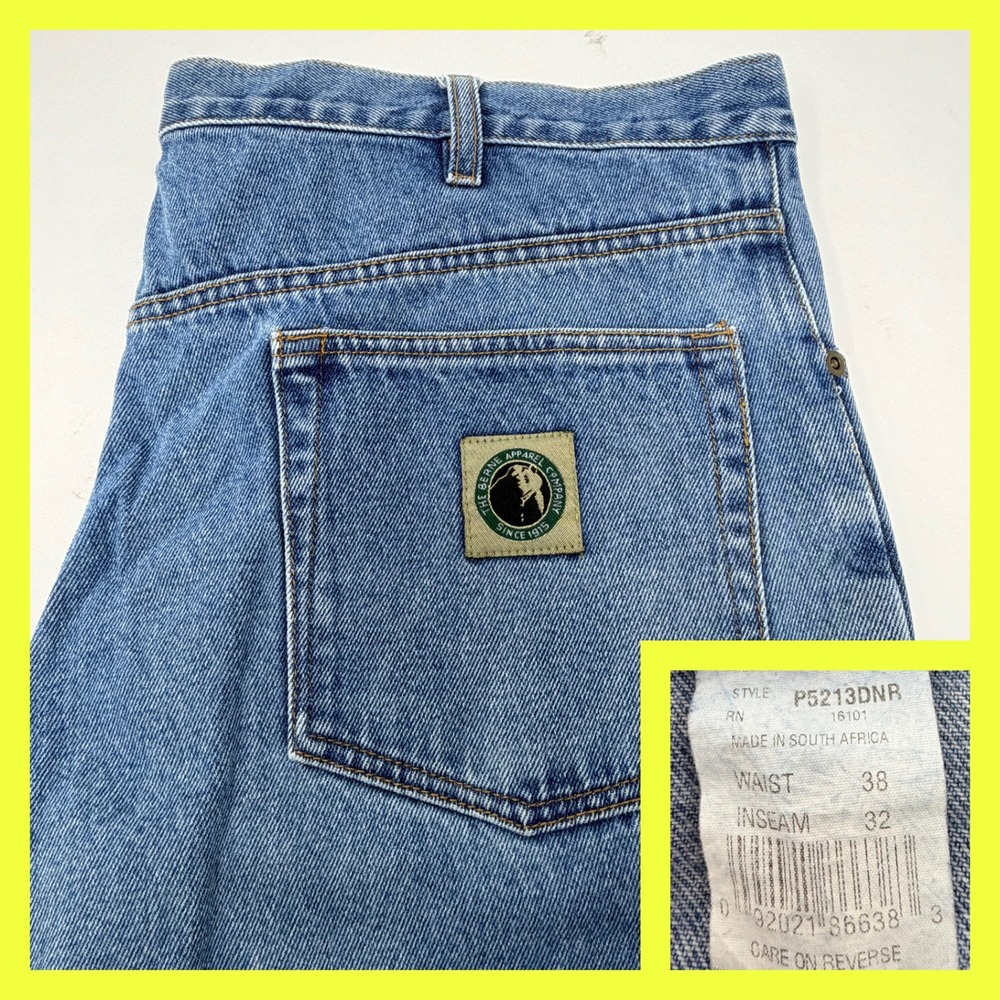 Berne Apparel Men's Relaxed Fit Work‎ Jeans 38x32 Blue Denim P5213DNR Rugged